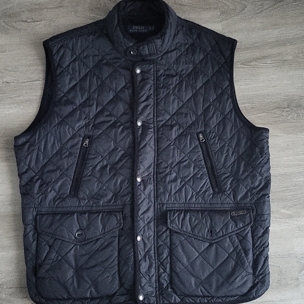 Polo Ralph Lauren Men's Big & Tall Black Diamond Quilted Vest 2XB Hunter Style